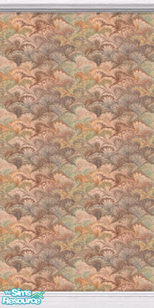 Sims 2 — Peacock Feather Patern by TSR Archive — Wallpaper in a subdued colored patern that may remind your Sims of