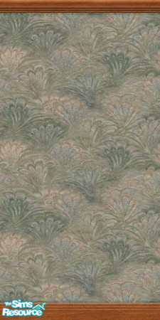 Sims 2 — Grey Peacock Feathers by TSR Archive — Wallpaper in a patern that may remind your Sims of Peacock feathers.