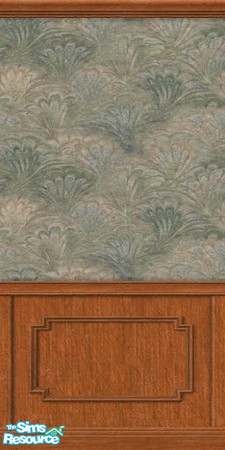 Sims 2 — Grey Peacock Feather w/w by TSR Archive — Wallpaper in a patern that may remind your Sims of Peacock feathers.