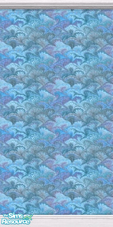Sims 2 — Light Blue Peacock Feather by TSR Archive — Primarily light blue wallpaper in a patern that may remind your Sims