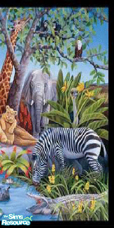 Sims 2 — Animal Kingdom 2 by EarthGoddess54 — 2 of 5. This mural comes with three seperate accessory walls to match this