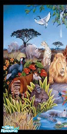 Sims 2 — Animal Kingdom 1 by EarthGoddess54 — 1 of 5. This mural comes with three seperate accessory walls to match this