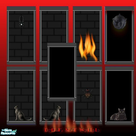 Sims 2 — Drark Wall Set by Babybunny — None