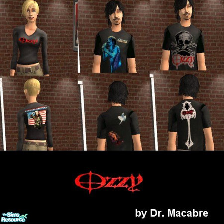 Sims 2 — Ozzy Set by Dr. Macabre — Here are three more shirts to the one man that has been rocking us for so long. Oh by