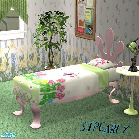 Sims 2 — Princess Flower Garden Bed Frame Pink by STP Carly — Every Princess needs her own flower garden and what perfect