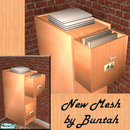Sims 2 — The Office File Cabinet NEW MESH by buntah — This is the mesh file for the file cabinet. Download it now so you