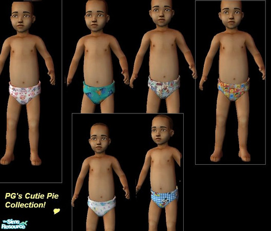 Sims 2 — The Cutie Pie Diaper Collection by PhantasyGurl — Same blah white diapers..well, download these for a cute