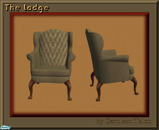 Sims 2 — The Lodge - Green Leather Chair by Cerulean Talon — Rich colors and delightful textures make this a must have