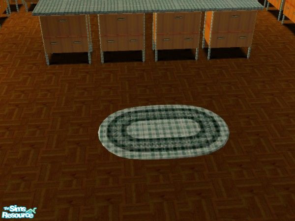 Sims 2 — Rustic Pine rug set by ead425 — 13 items,1 wall: bar stool, burglar alarm, counter, curtains, dishwasher,