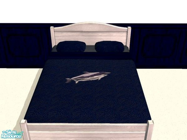Sims 2 — Dolphin Bedding by NightRowan — Part of the Dolphin Add-On Set meant to be used in conjunction with my Navy