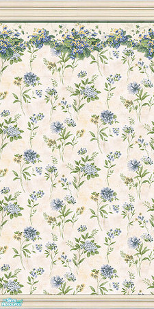 Sims 2 — Blue Floral by Halfcreek — created by Halfcreek