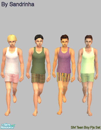 Sims 2 — SM Teen Boys Pjs Set  by sandrinha — Four pajamas for your teen boys. No mesh/EP needed. Enjoy! :)