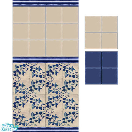 Sims 2 — Morning Glory Tile Set by Halfcreek — created by Halfcreek