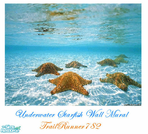 Sims 2 — Underwater Starfish Wall Mural by TrailRunner782 — If you\'ve ever wondered what it would be like to live under
