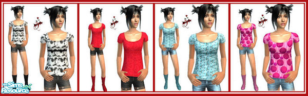 Sims 2 — Summer Boots by cariadbach — Step out this summer, in a snazzy top , shorts and co-ordinating boots