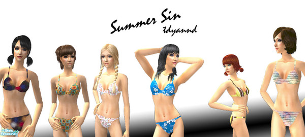 Sims 2 — Summer Sin by tdyannd — A set of 6 bathing suits just in time for Summer! (These also appear under the underwear