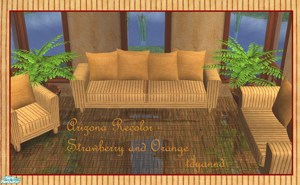 Sims 2 — Strawberry and Orange - Arizona Recolor by tdyannd — A beautiful living room based off Holy Simoly\'s Arizona