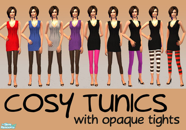 Sims 2 — Cosy Tunics by 06bek — 9 Cosy Tunics with opaque tights.