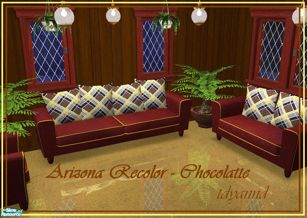 Sims 2 — Chocolatte - Arizona Recolor by tdyannd — A beautiful living room based off Holy Simoly\'s Arizona mesh set. 