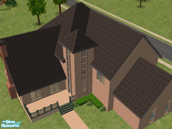 Sims 2 — 100 Walnut by glasgurl — Beauutiful brick home with a winding staircase, large bedrooms, full basement. Credits