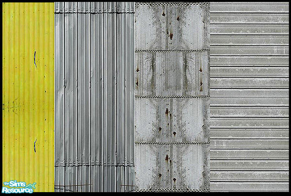 Sims 2 — openhouse Metal Plate Walls by openhousejack — four metal plate walls for your warehouses