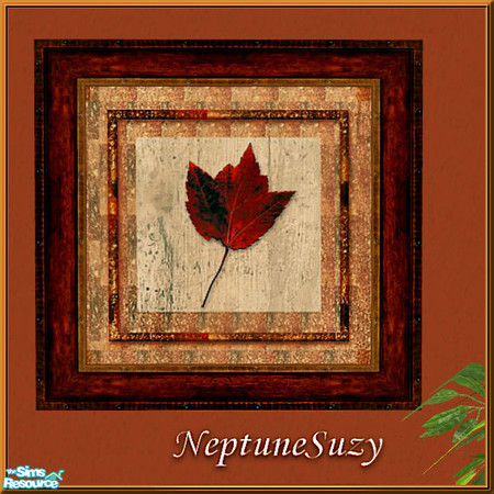 Sims 2 — NSC Painting - Red Leaf 2 by Neptunesuzy — Your Sims will love this Fall Leaf Painting! Enjoy!