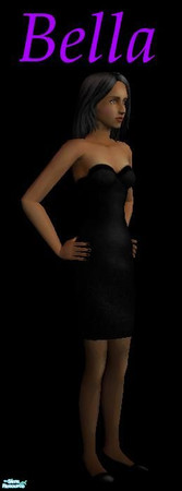 Sims 2 — Bella - Black Skirt by andi and grim — This is the black skirt, to see it as a dress download the matching top,