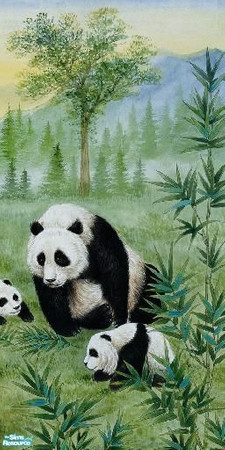 Sims 2 — Panda Mural - Part 3 by brittie — Part 3 of 3. Now you can keep them as pets in your sim\'s room!