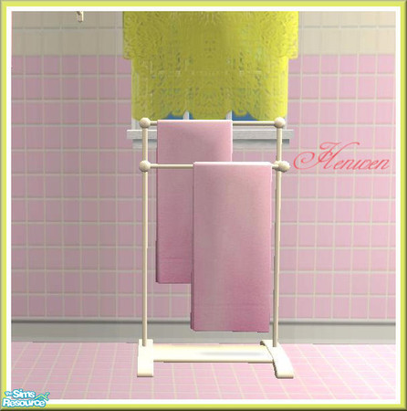 Sims 2 — Pretty Pink Bath Towel Hanger Pink by Henwen — 