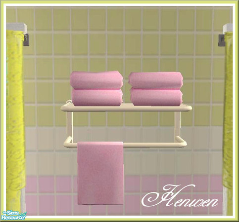 Sims 2 — Pretty Pink Bath Towel Caddy Pink by Henwen — 