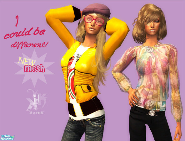 Sims 2 — I could be different by K@ — One mesh - two different types of clothes :) Enjoy!