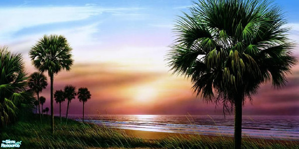 Sims 2 — Palmetto Sunrise Mural by brittie — A beautiful view of a beach sunrise! I hope you love it as much as I do!