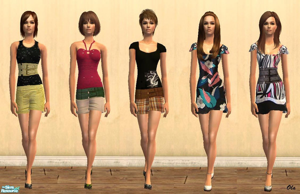Sims 2 — Fashion Collection #1 by olcia_olivinea — Five everyday outfits for your Sim ladies. You need meshes from Liana