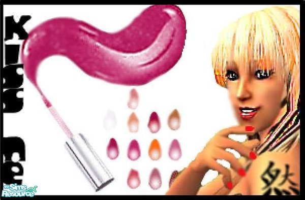 Sims 2 — \'kiss me\' lips - 3db5b371 Kissmedarkpink by lauz2 — help attract that special someone----lauz2
