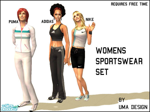 Sims 2 — Womens\' Sportswear Set by Uma Design — Forget about Maxis - now that you can wear Puma, Adidas or Nike! Feel