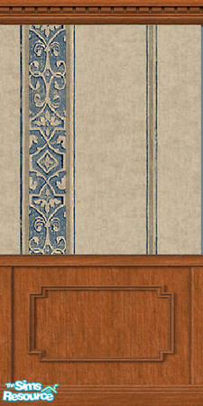 Sims 2 — Prussian Blue Stripe by Shakeshaft — A Prussian Blue Stripe with a dark wood finish...