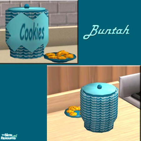 Sims 2 — Wedgwood Blue Cookie Jar by buntah — This requires the mesh file in this set.
