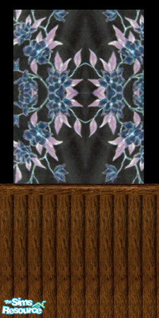 Sims 2 — Black Natural Wall by ead425 — black and blue and lt pink