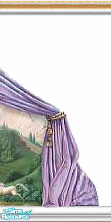 Sims 2 — Fairytale Bed Accessory 3 by Lorah — Castles and a mystical unicorn in this fairytale bedroom accessory. Purple