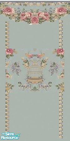Sims 2 — Misty Rose wall by ead425 — roses and birdcage