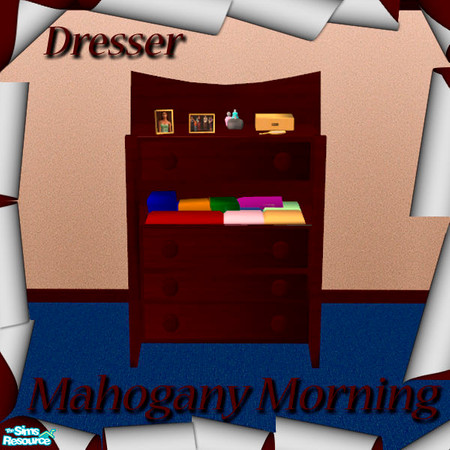 Sims 2 — Mahogany Morning Dresser by sww — textures by me, meshes by brain. *You will need the meshes from the Round