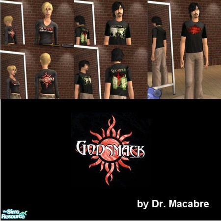 Sims 2 — Godsmack Set by Dr. Macabre — Here are three shirts to another New England band who have done very well for