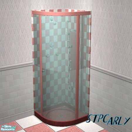 Sims 2 — Pink Tile Basic Bath Shower Tile by STP Carly — Pink tiled basic bath. This is the shower tile only, download