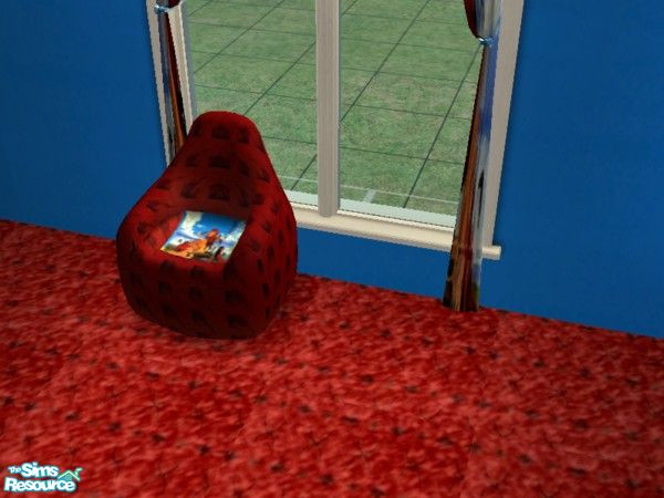 Sims 2 — Lion King chair by ead425 — thanks to Disney:15 items,1 floor, 4 walls: bed, computer,curtains, desk, dresser,