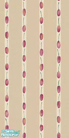 Sims 2 — Cherry Stripe by Shakeshaft — A Fruity Striped Wallpaper.