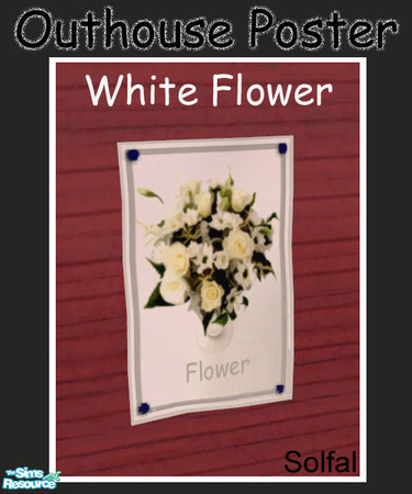 Sims 2 — Outhouse Poster White Flower by solfal — Poster that match the outhouse set. You need the mesh file to get this
