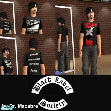 Sims 2 — Black Label Society Set by Dr. Macabre — Ozzy's guitarist Zak Wilde has formed his own band, and if you haven't