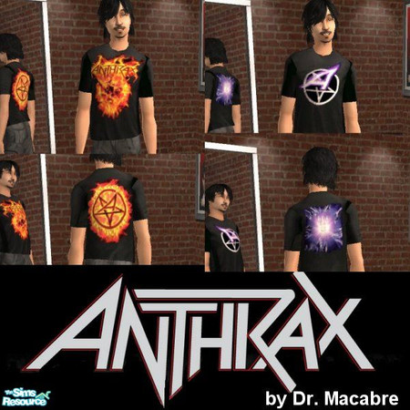 Sims 2 — New Anthrax Set by Dr. Macabre — To be honest when I made the first shirt for this group, I wasn't sure how it