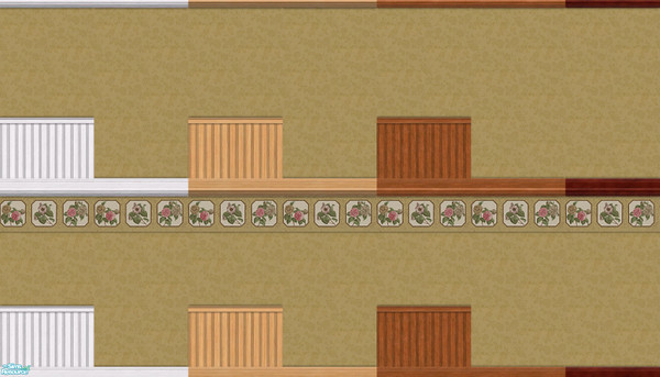 Sims 2 — Southern Charm Collection Gold Camellia by Quiltreker — This series contains 14 walls. It consists of a framed