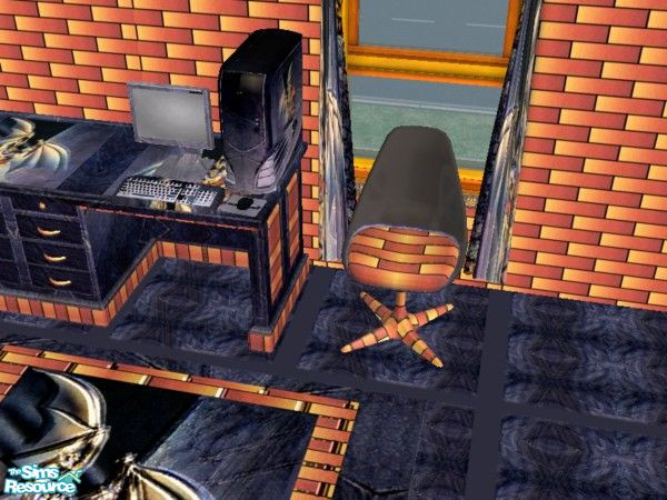 Sims 2 — Gargoyle Bedroom comp chair by ead425 — Thanks to Disney: 12 items, 4 walls, 1 floor: chairs, comp